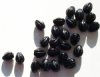 25 11x9mm Opaque Black Grooved Drop Beads